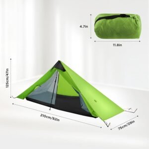 tienda de campaña ligera para una persona ideal para cicloturismo