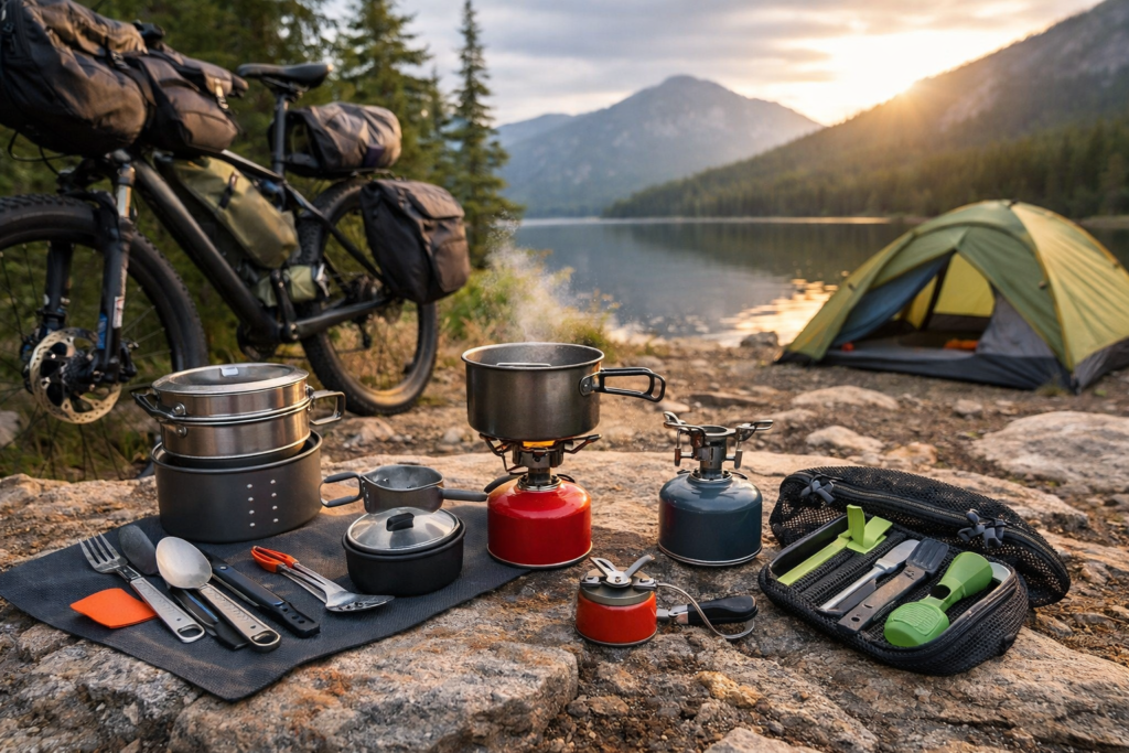 utensilios de cocina para bikepacking equipo ligero para cocinar en ruta